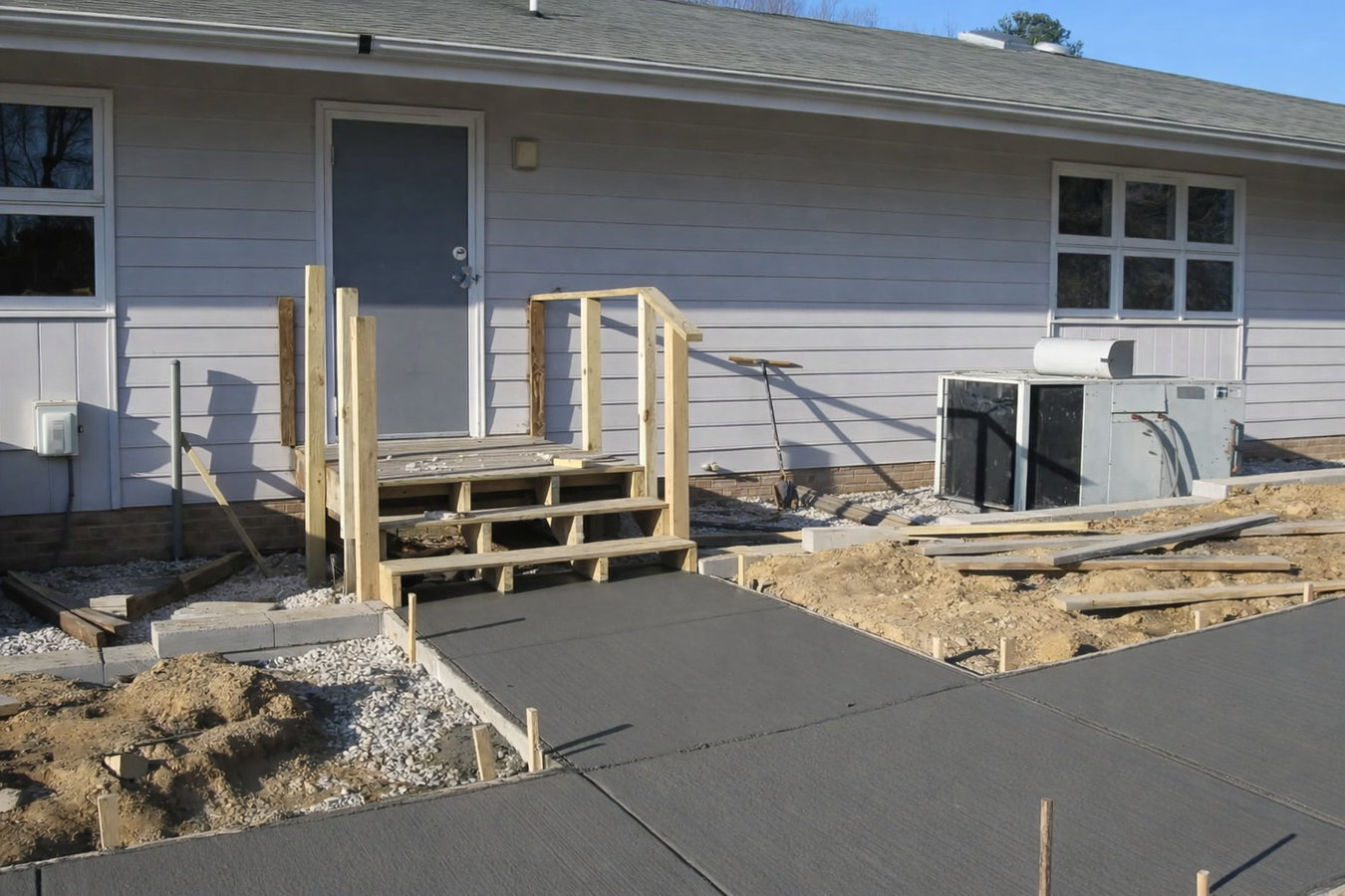 Concrete sidewalk building in Beaumont, CA